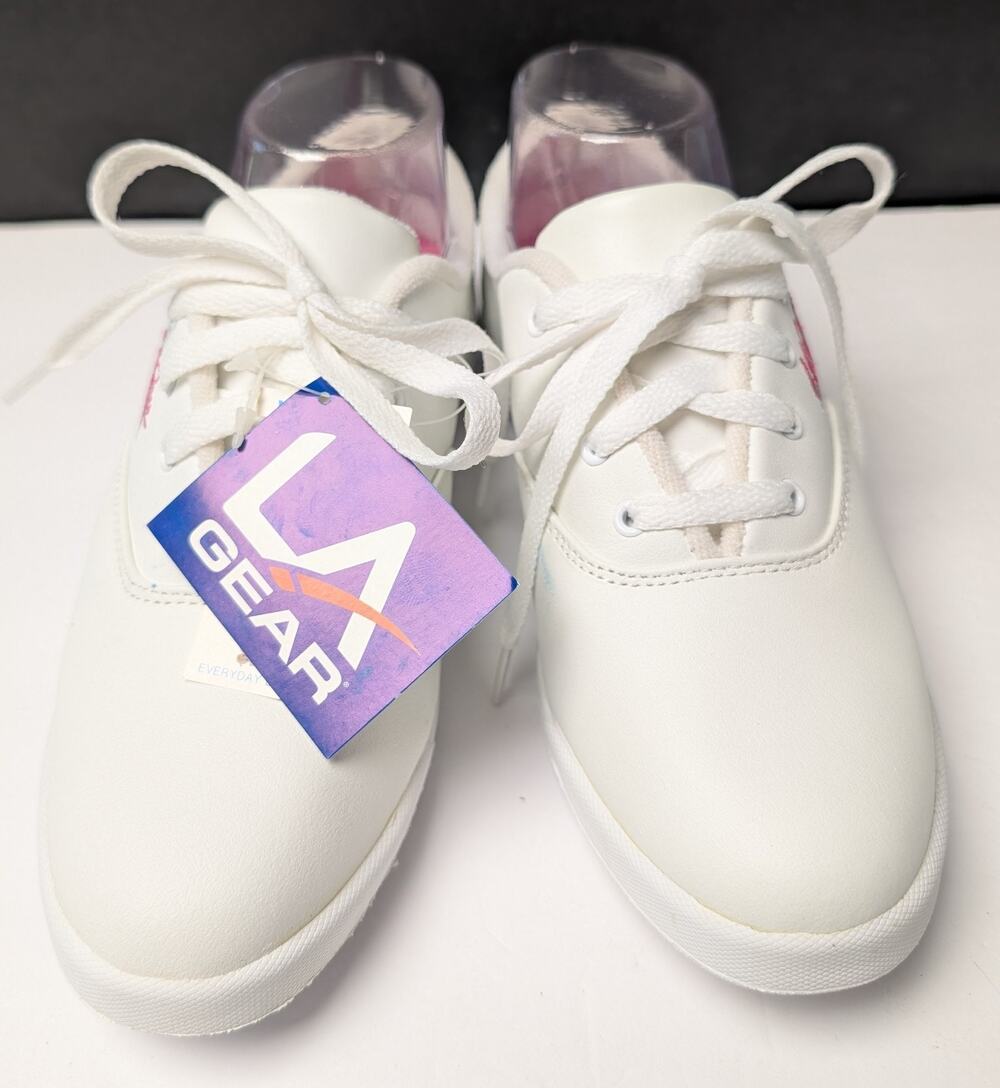 Vtg L.A. Gear Gidget Walker Sneakers WOMENS Size 7 White Leather 90s Comfort NIB
